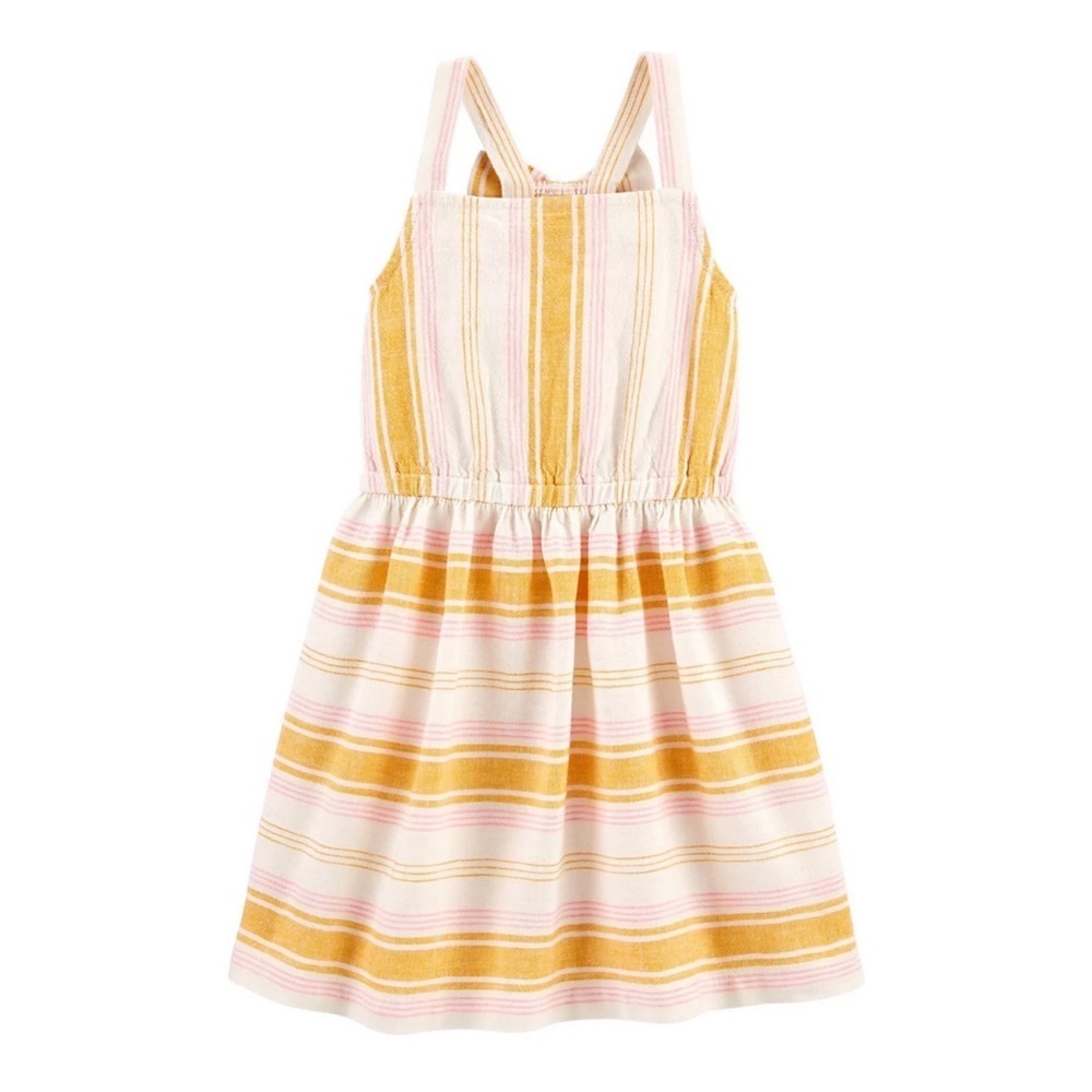Carter’s striped linen blend dress toddler girl